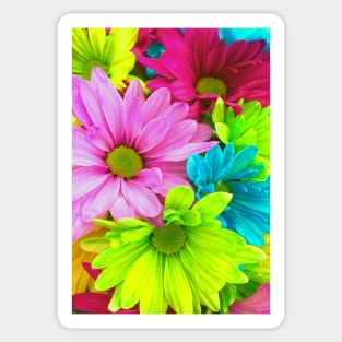 Beautiful Neon Colorful Flowers Sticker